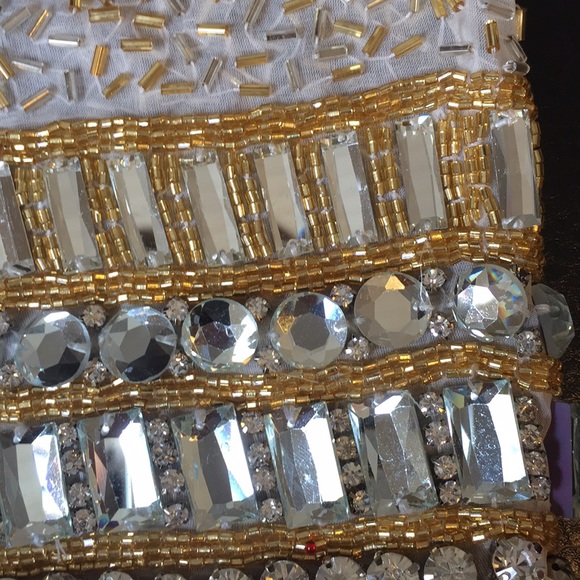 One shoulder sherri hill beaded cocktail gold - Picture 2 of 5